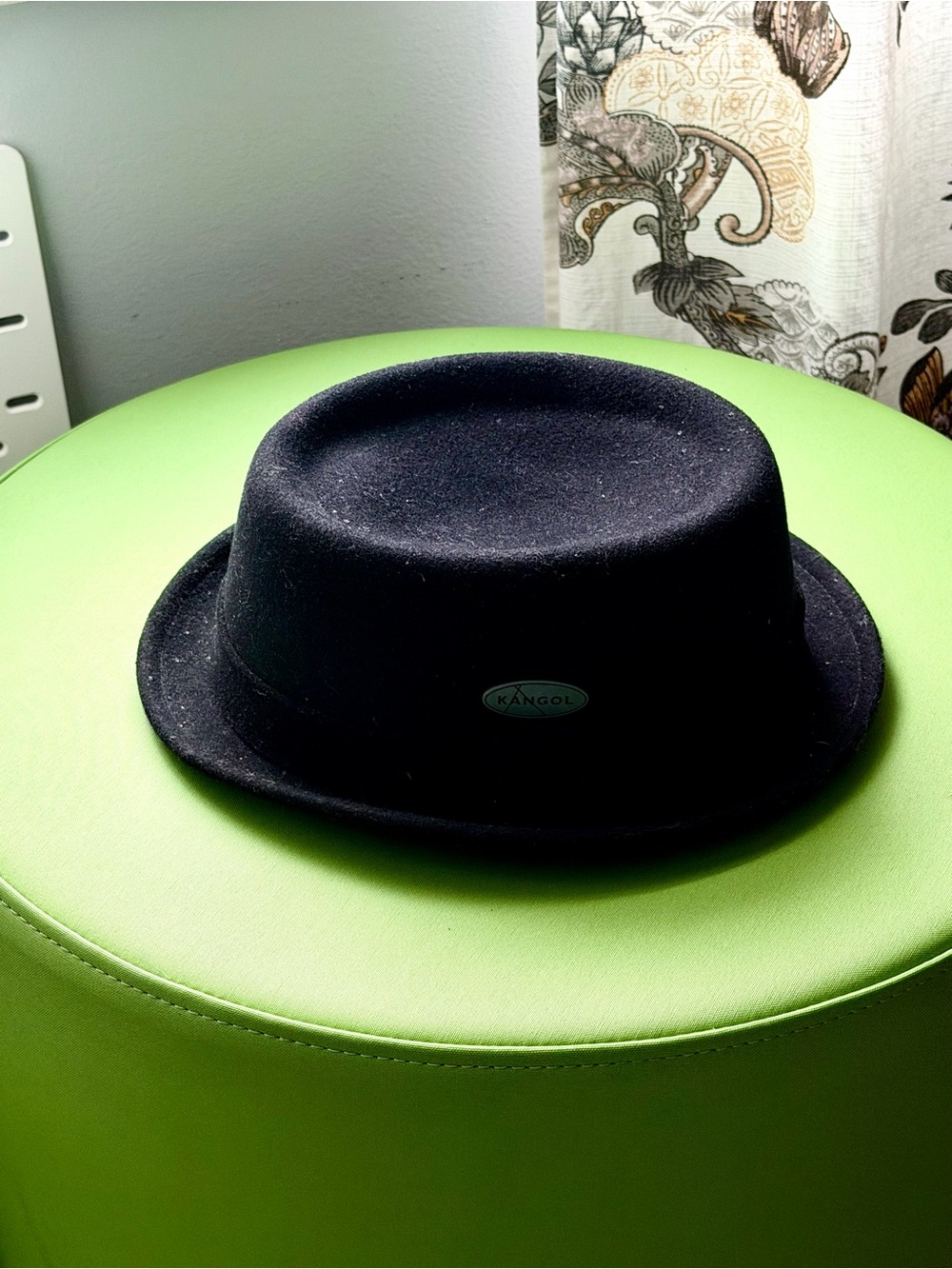 Kangol Black Wool Pork Pie Hat - Sleek Men's Wool Cap